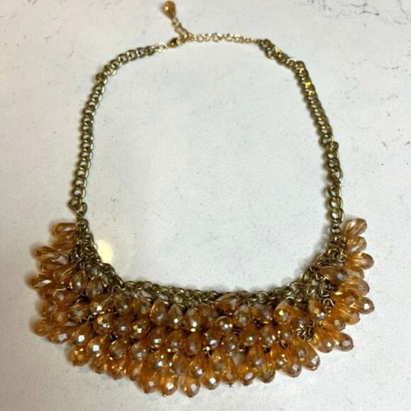Vintage Topaz Rhinestone Bib Necklace - Picture 5 of 10
